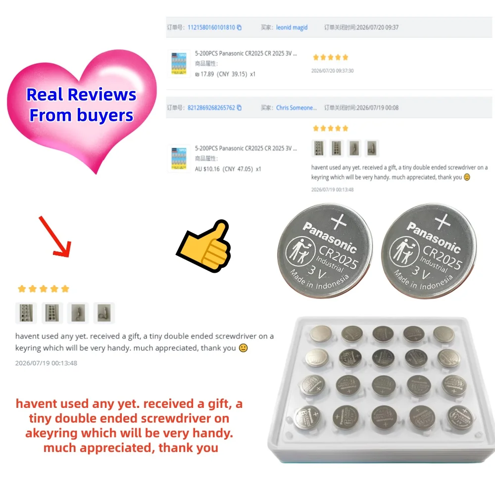 5-200PCS Panasonic CR2025 CR 2025 3V Lithium Battery for Watch Calculator Clock Remote Control Toys Button Coins Cell
