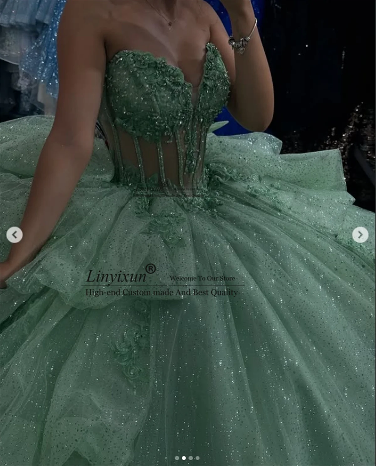 Baljurk Quinceanera Jurken Met Appliqué Kant 3D Floars Sweet 16-jurken Verjaardag Prinses Aangepaste vestidos de 15 XV Años