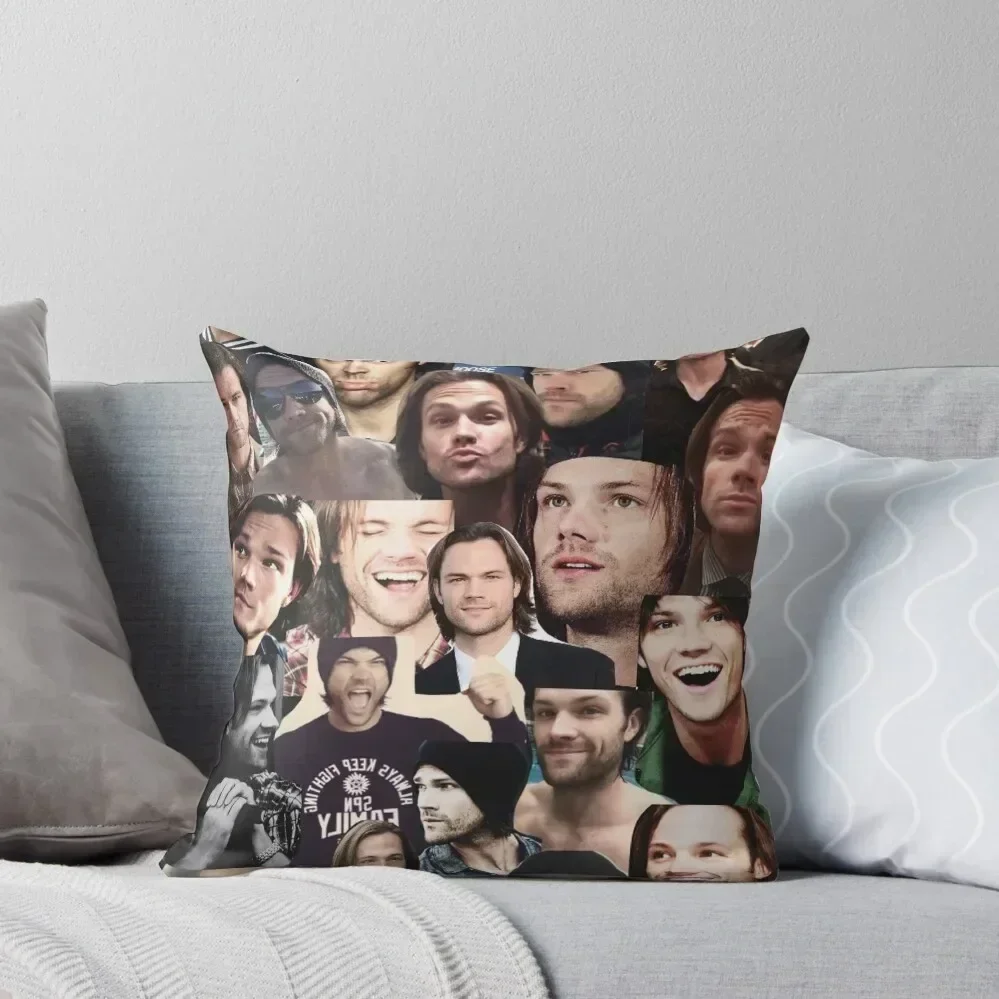 

Jared Padalecki Collage Throw Pillow ornamental pillows for living room Decorative Cover For Living Room pillow