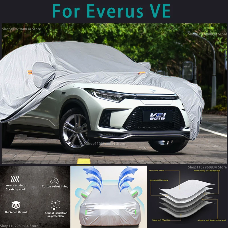 

For Everus Ve 210T Waterproof Full Car Covers Outdoor Sun uv protection Dust Rain Snow Protective Auto Protective cover