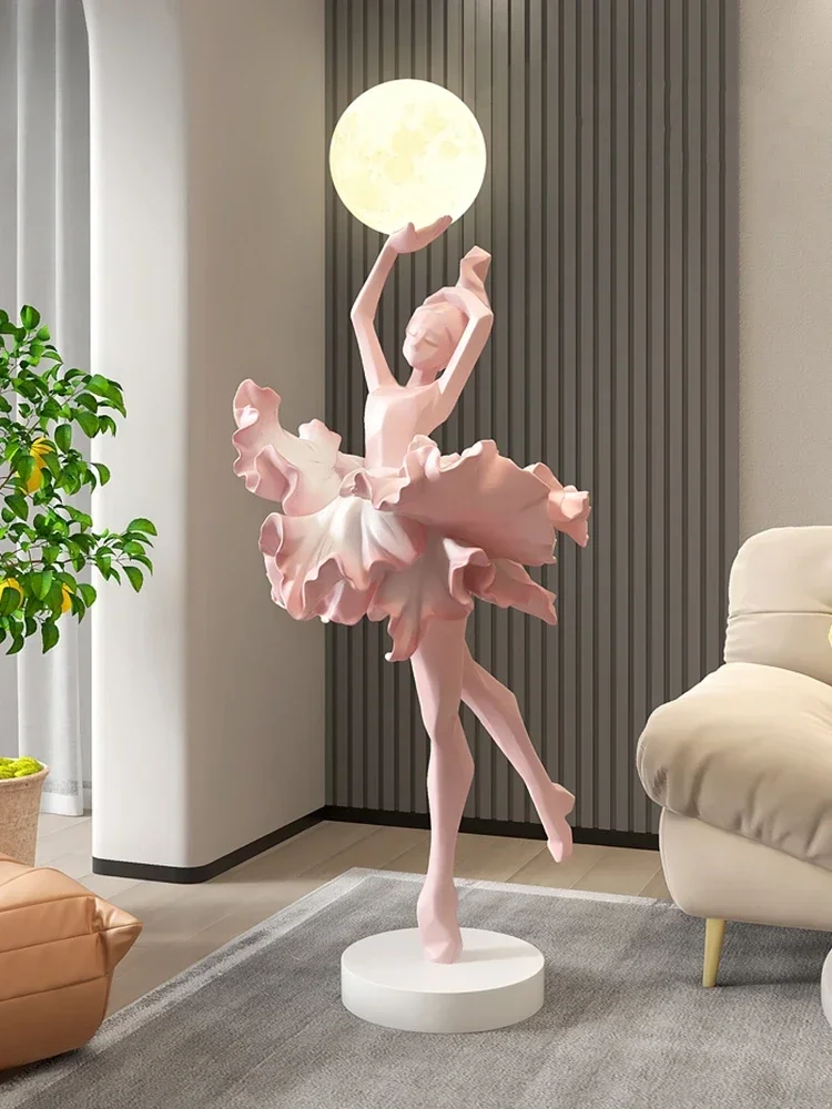 Home Decor Creative Abstract Girl Statue Art Ornaments Nordic Living Room Large Sculpture Floor Decor Figurine Housewarming