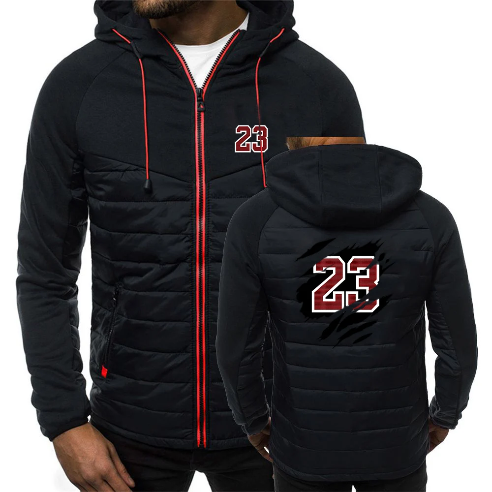 2025 Spring Autumn Mens JDN 23 Letter Basketball Players Logo Print Popular High-Quality Solid Color Zip Patchwork Cotton Jacket