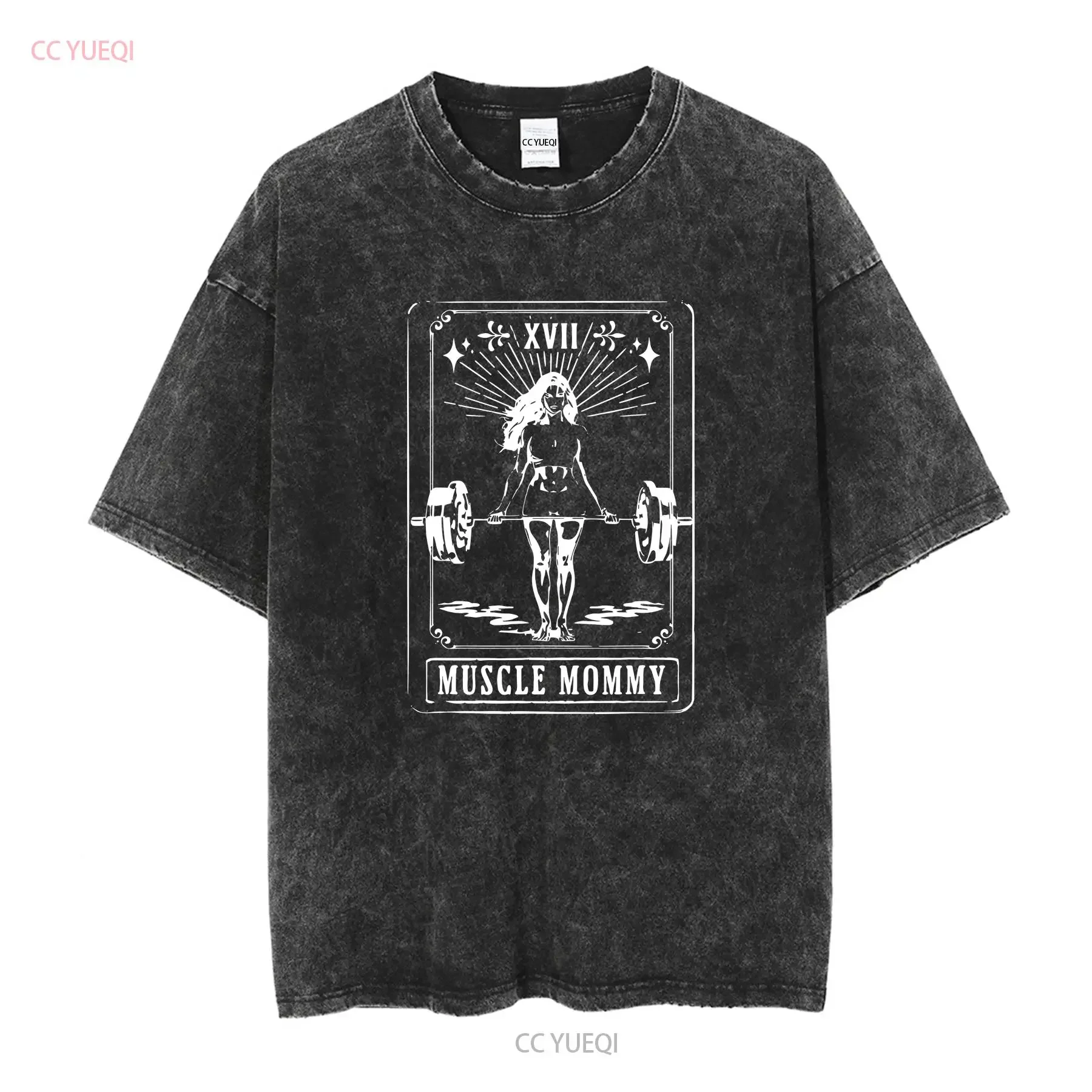 Muscle Mommy Gym Pump Cover T Shirt Oversized WorkouT Rat Weightlifting long or short sleeves vintage Washed Breathable