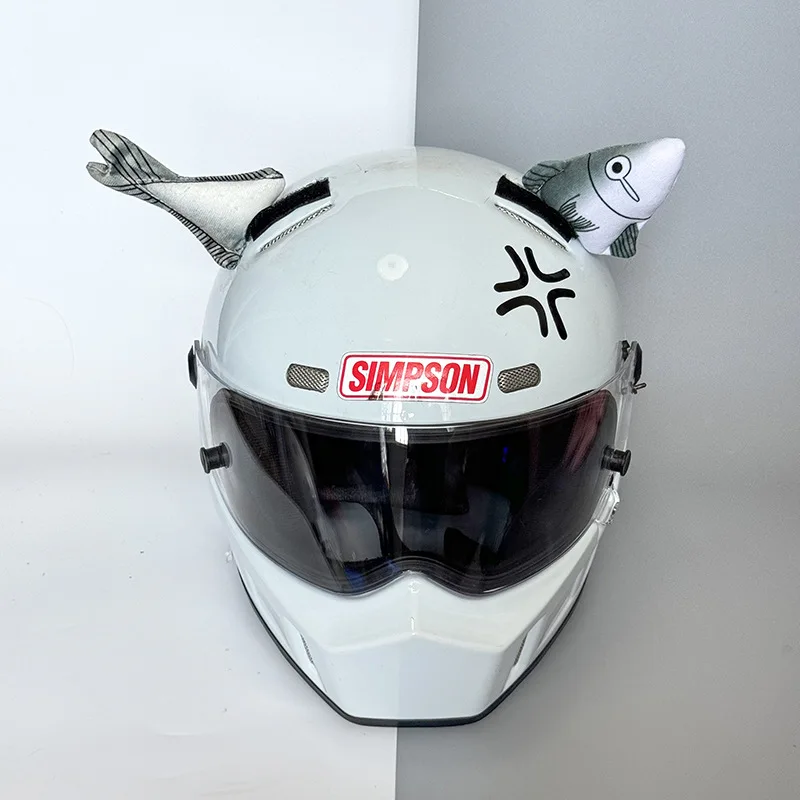 

A Salted Fish Helmet Decoration Quick Release Stickers Motorcycle Motorcycle Helmet Cat Ears Bear Ears Accessories