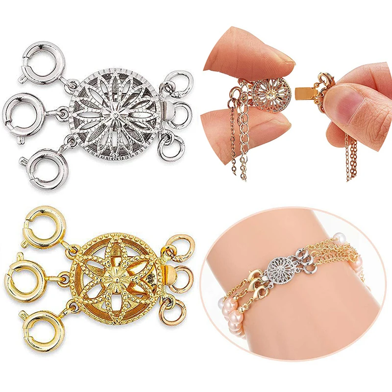 

1Pc Necklace Layering Clasps Separator For Women Gold & Silver Tangle Free Safety Jewelry Locking Clasp Converter