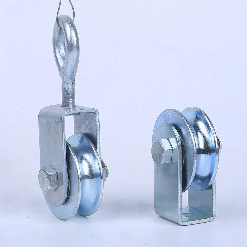 Stainless Steel Lifting Pulley Hook Single And Double Wheel Track Wire Rope U-shaped Multy Type 0.3T  Pulley