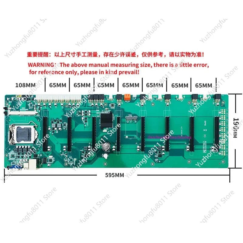 Tarjeta gráfica independiente B85 8 tarjetas enchufe directo 65MM paso 8 tarjetas B85 enchufe directo un arrastre ocho ETH