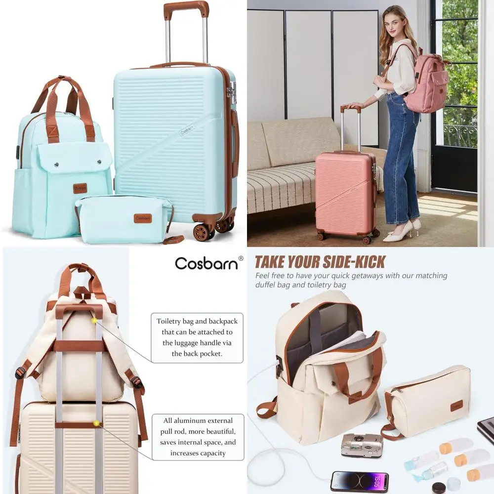 Equipaje de mano ligero ABS de 20 pulgadas aprobado por aerolínea con ruedas, maleta de viaje para un embalaje eficiente