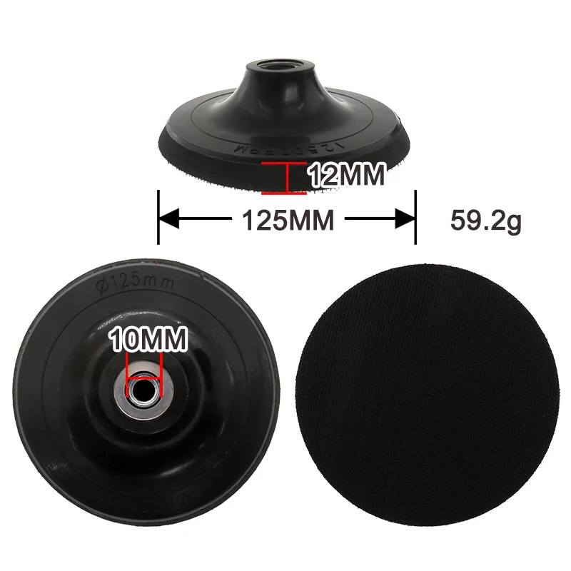 5 Inch Rotary Sander Backing Pad Hook&Loop Backing Plate Buffing Pad for Grinding Discs M14 Drill Grinder Adapter for APE181G