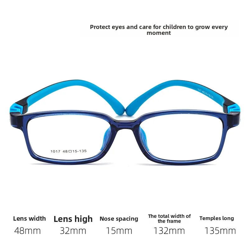 48-15 Gafas de lectura con montura de silicona para niños, cómodas, antiluz azul, para miopía