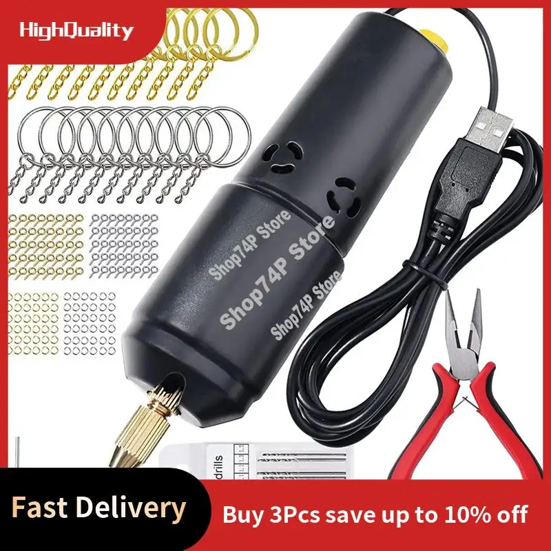 

Электрическая дрель для смолы, для литья смолы, комплект электрических тисков с 10 сверлами для художественных ювелирных изделий из смолы, брелок-A74P