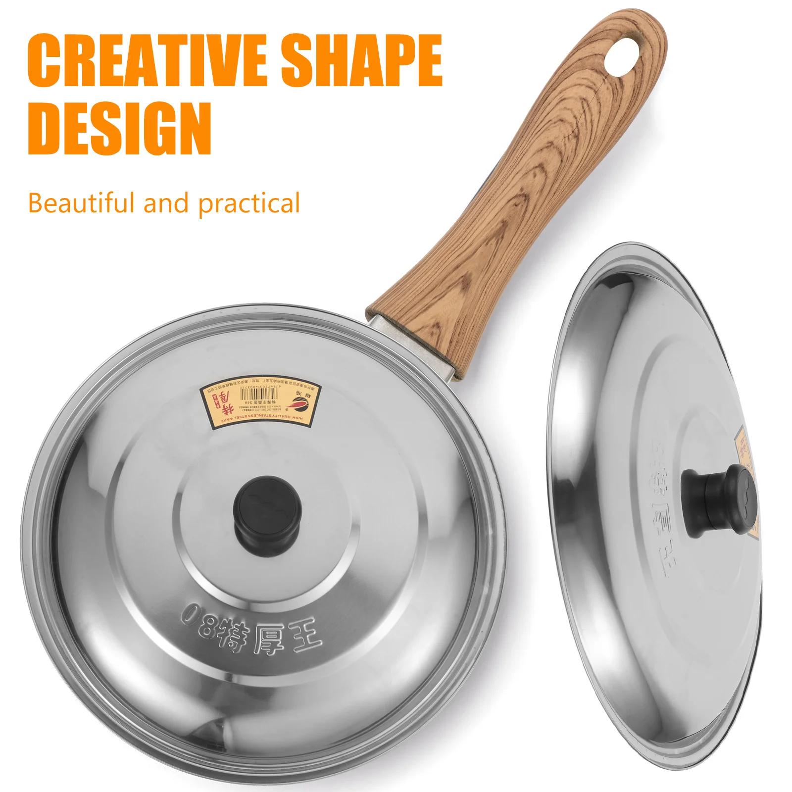 

Stainless Steel Pot Cover Round Heavy Duty Lid For Pots Pans Woks Kitchen Accessory Household Cookware Replacement