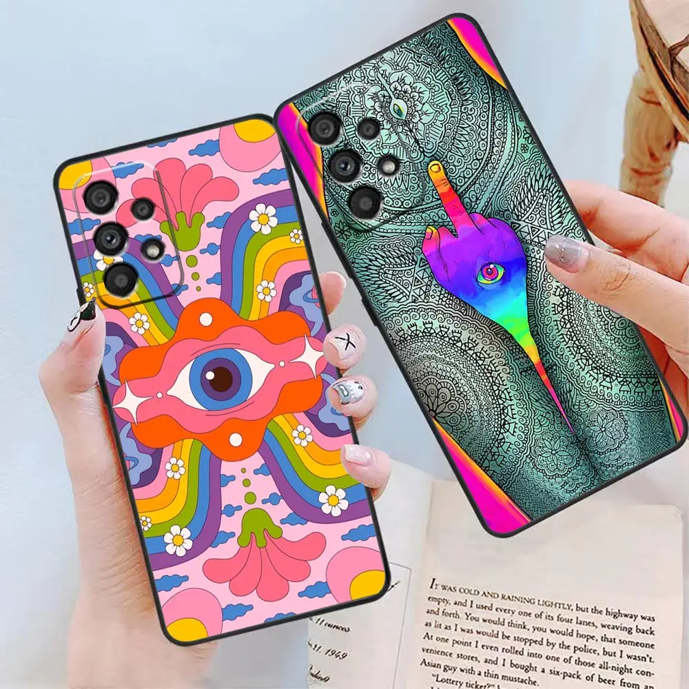 Phone Funda Case For Samsung Galaxy A90 A80 A73 A71 A70 A53 A52 A50 A42 A33 A32 A23 A22 A21S A14 A10 Case Capa Indie Hippie Art