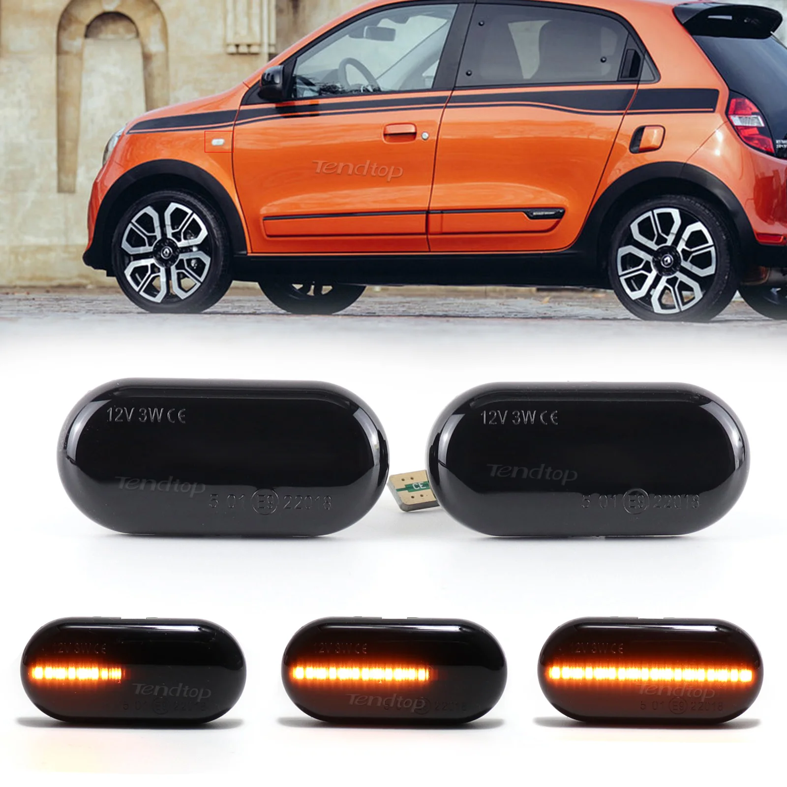 Dynamic Flashing LED Side Marker Turn Signal Light For Renault Clio 1 2 MEGANE ESPACE TWINGO MASTER Nissan Opel Benz Smart