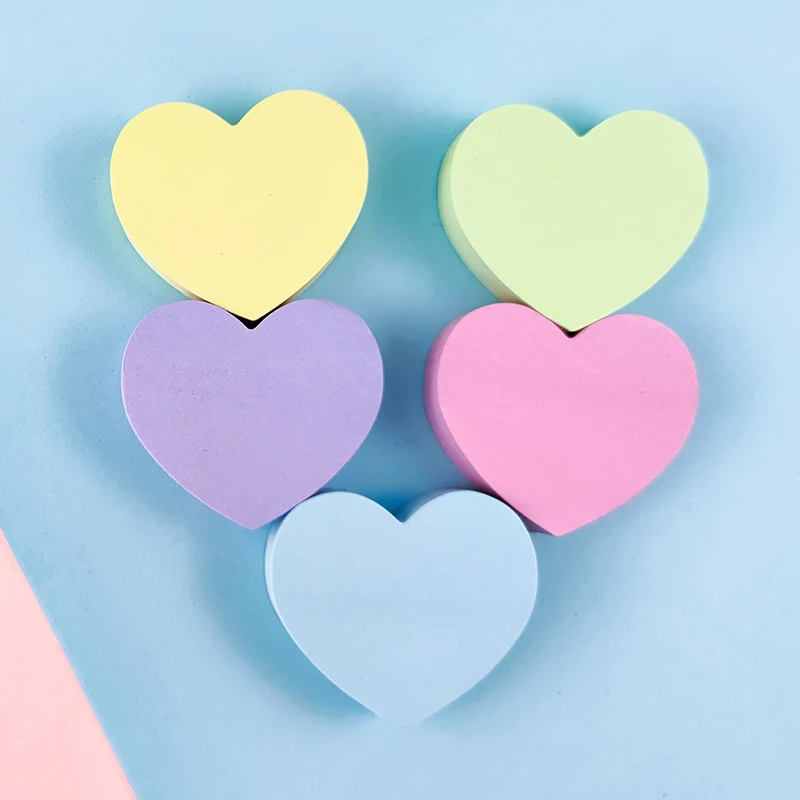Heart-shaped Cute Mini Sticky Notes Note Book Self-adhesive Sticky Notes Notebook Planner Stickers School Stationery Supplies