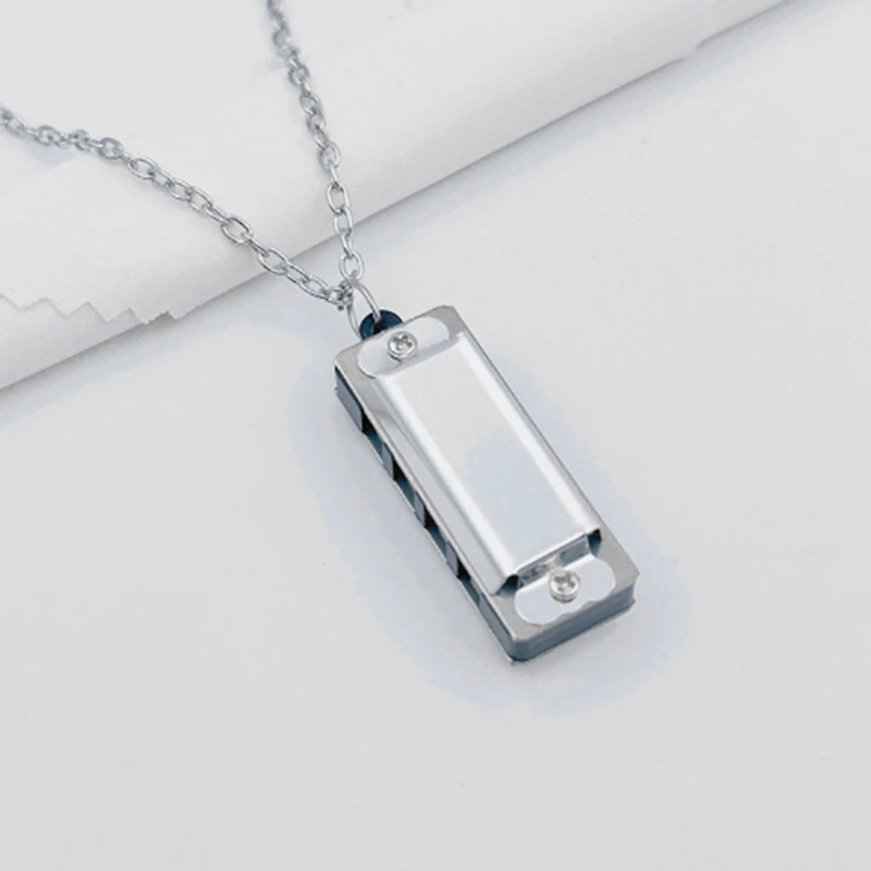 Mini Harmonica Necklace 4 Hole 8 Tone Harmonica Portable Musical Instrument For Children And Beginners