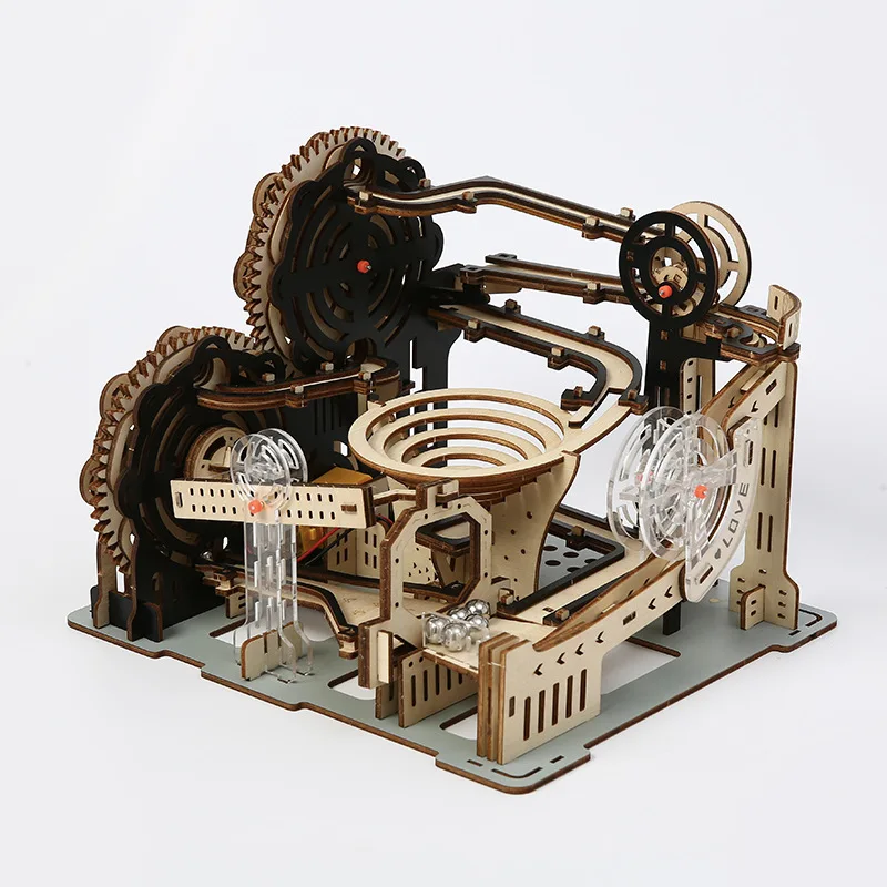 

3D three-dimensional puzzle mechanical track ball simulation three-dimensional model ornament educational wooden puzzle childr