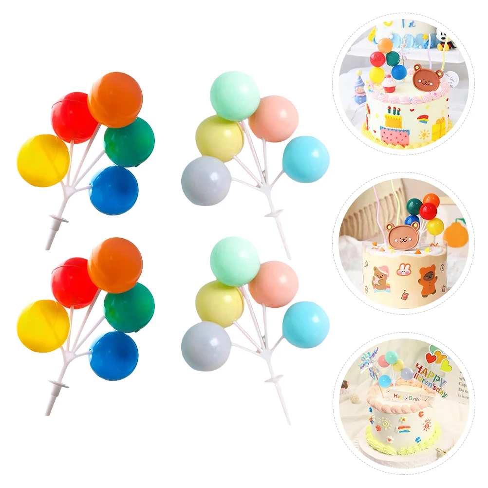 4 PCS Balloon Cake Insert Decor Dessert Topper Creative Air Decorating Kit Practical Plastic