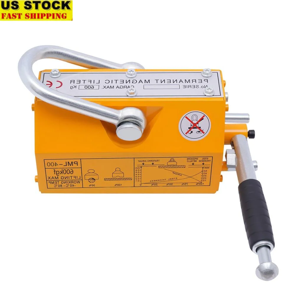 1320Lbs Heavy Duty Metal Magnet Lifting U-Slot Design Hoist Crane Shop Use Easy Storage and Installation High Safety and