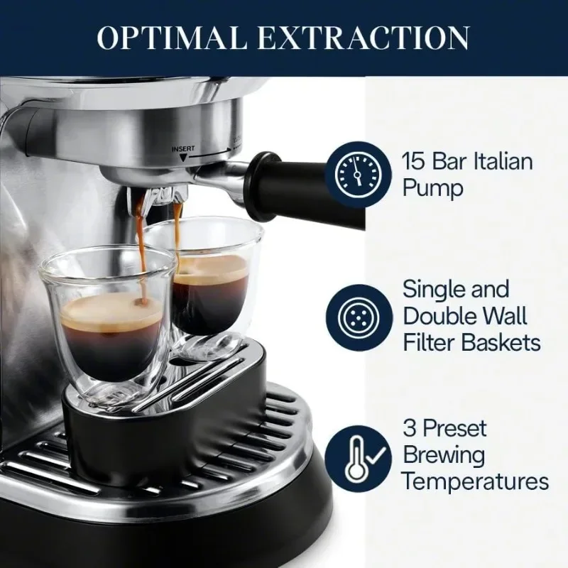 De'Longhi Dedica Maestro Plus Espresso Machine with Automatic Steam Wand Stainless Steel Coffee Accessories