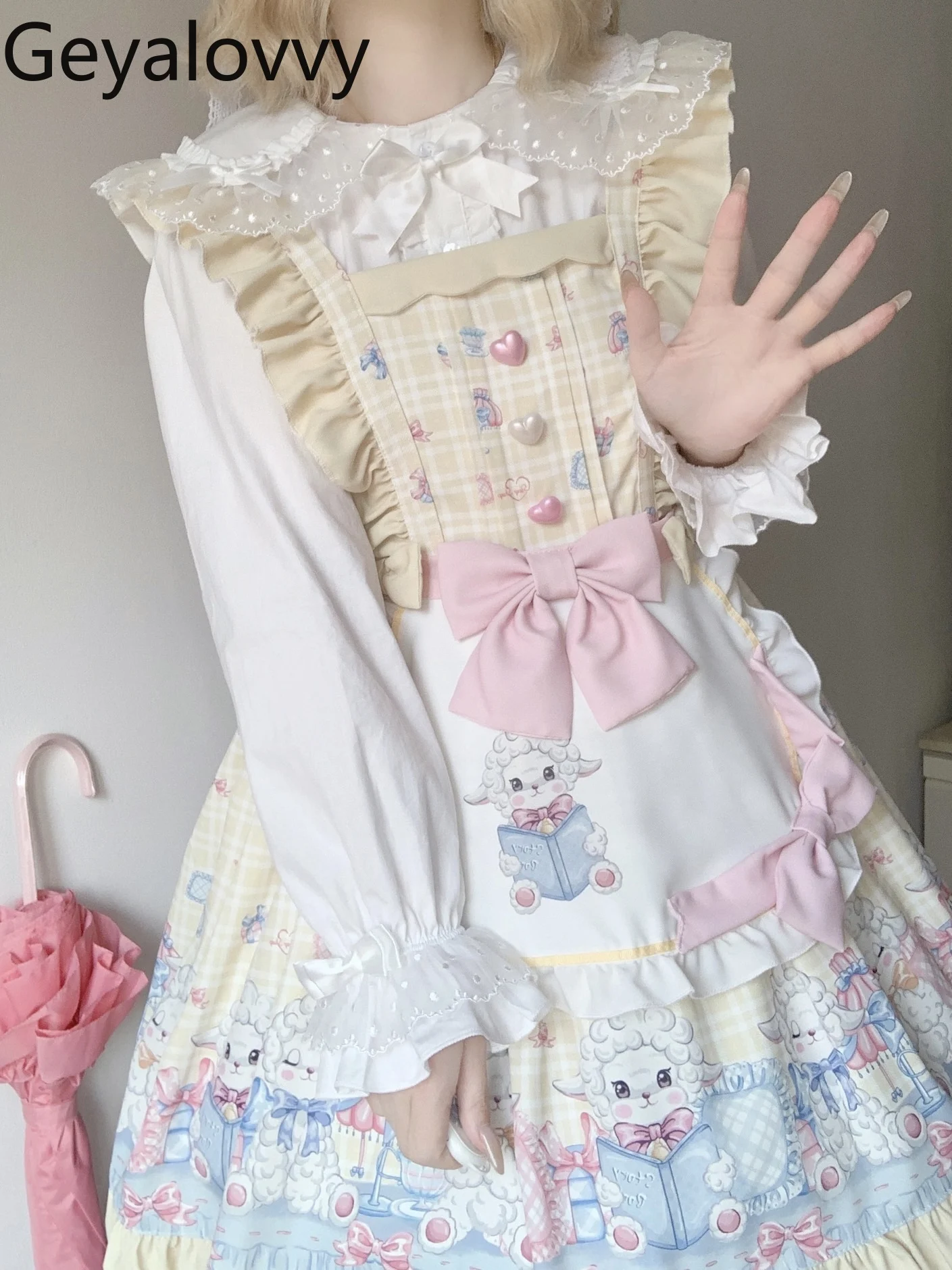 

Lolita Style Inner Wear Shirt for Women Spring and Autumn Doll Collar Elegant Casual Blouses Femme Fashion Long Sleeve Tops