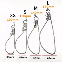 5pcs Stainless Steel Fishing Snap Hooked Portable Fish Lock Snap Pin Fastlock Clip Snaps Fishing Connector Fishing Gear Tackle
