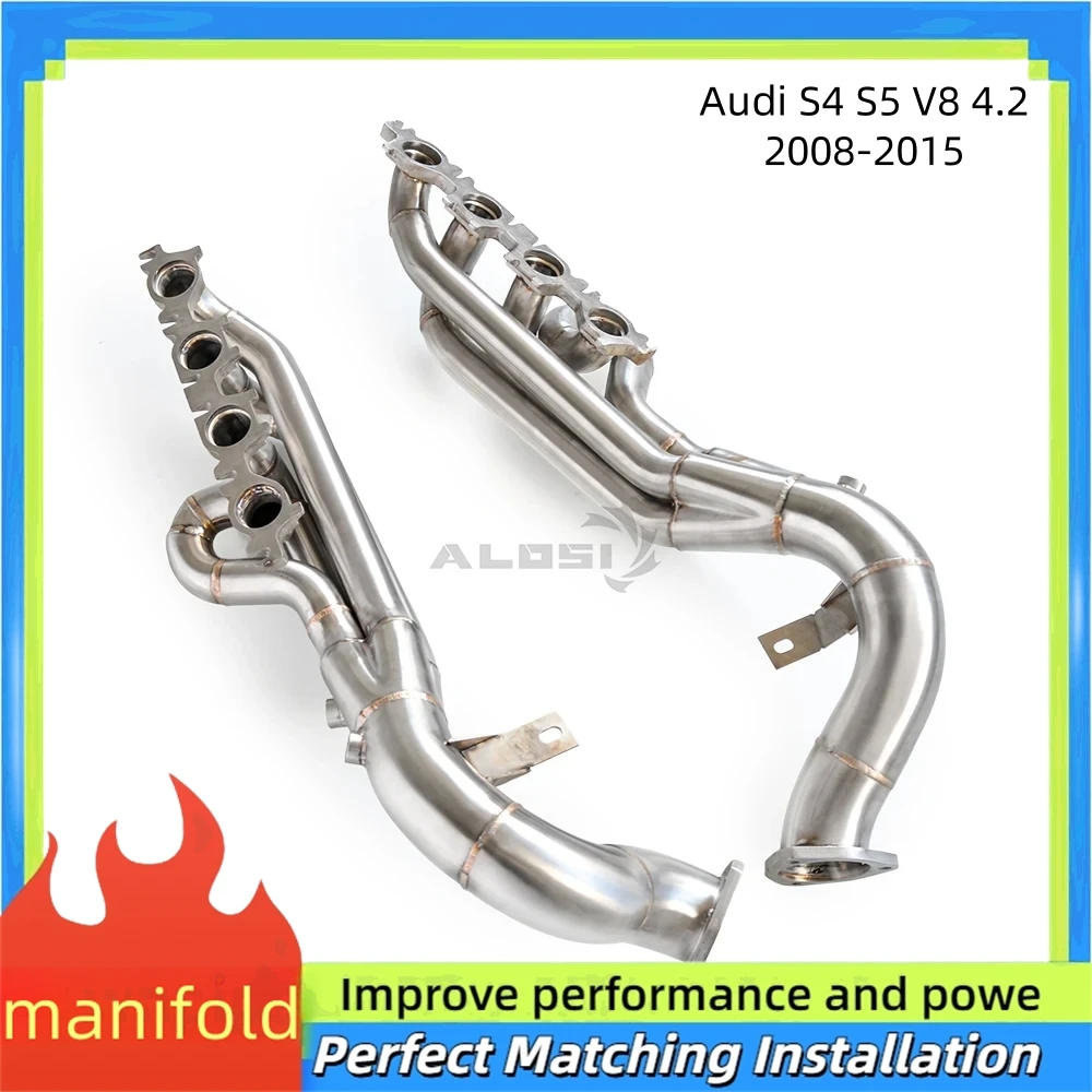 

Stainless steel exhaust manifold collector for Audi S4 S5 4.2L 2009-2015 high flow downspout converter power upgrade