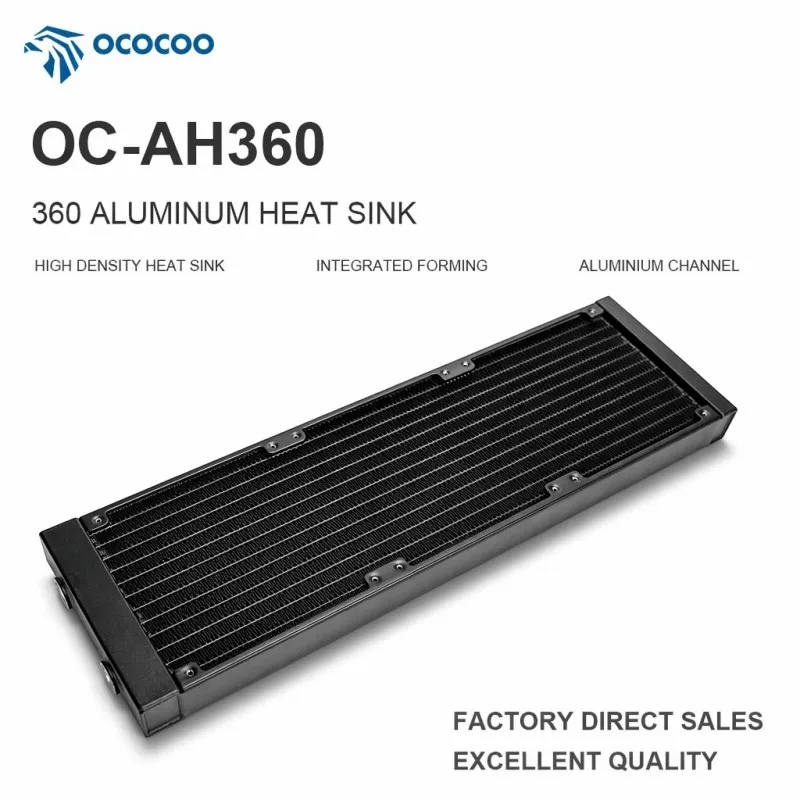 OCOCOO 360mm Aluminum PC Water Cooling Radiator G1/4 Server Workstation Thermal Management Reliability
