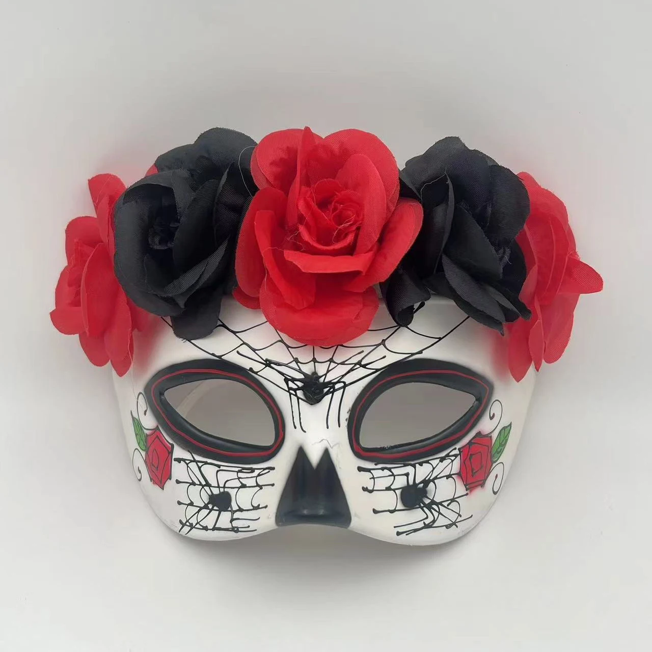 Flowers Halloween Mask Cosplay Fashion Mexican Day of The Dead Mask Exquisite Retro Flower Wearing Ghost Mask Carnival Party