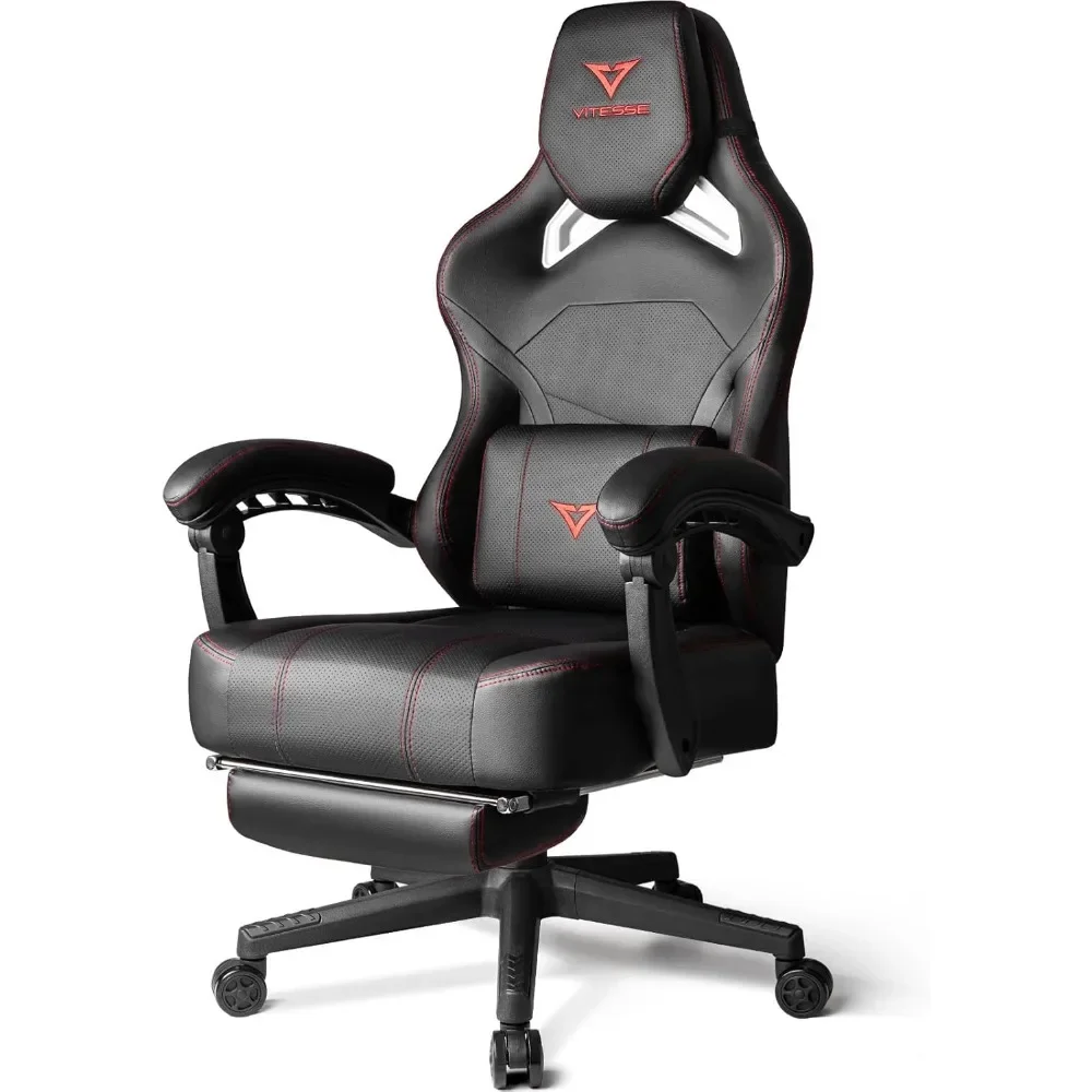 

Big and Tall Gaming Chair 400lb Weight Capacity with Footrest, Ergonomic Video Game Chair for Adults with Oversized Headrest