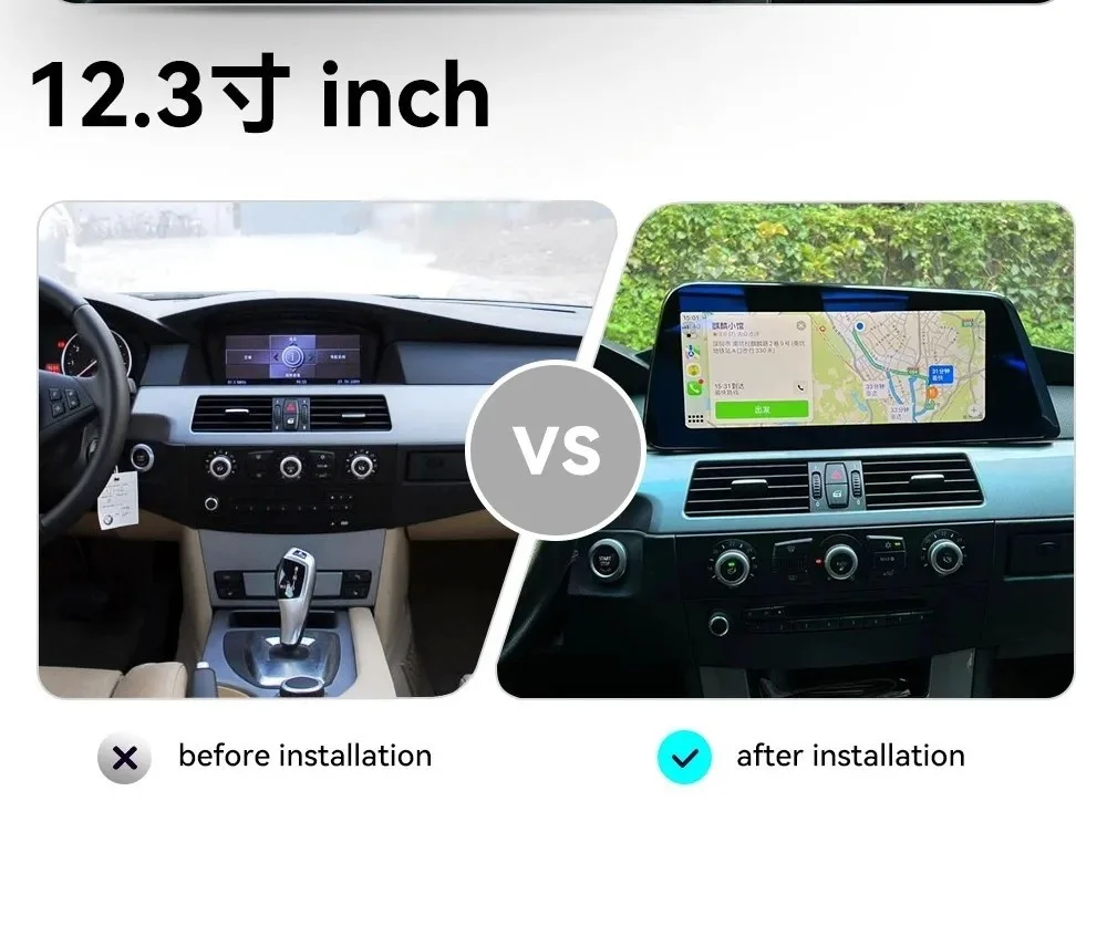 Android14 Car Radio 12.3'' For BMW 3 Series / 5 Series E60 E61 2007-2011 CCC CIC Blade Screen Car Radio GPS Multimed Hend Unit