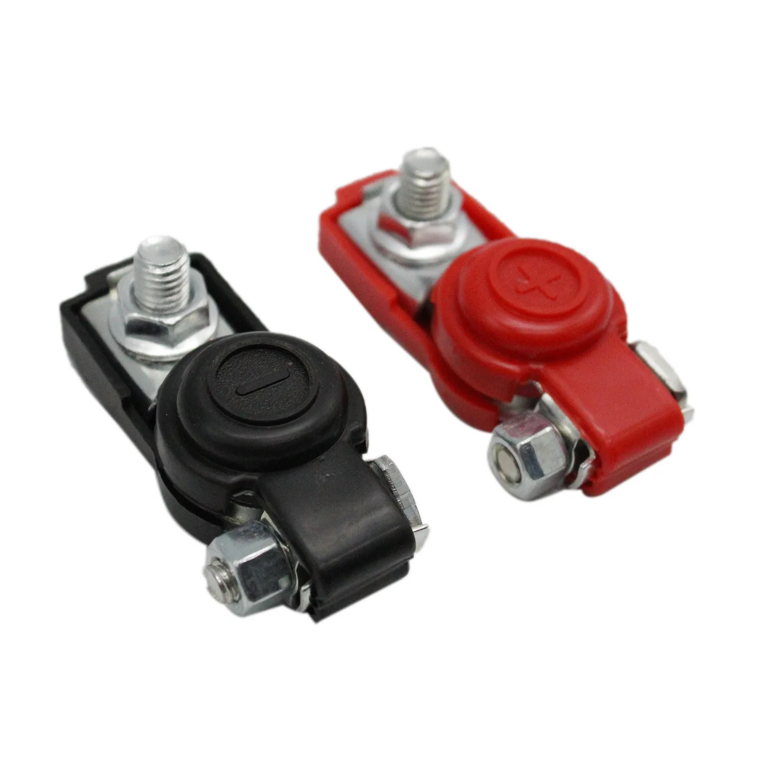 2pc 12V 24V Battery Terminals Connectors Clamps Quick Release Wire Cable Clamp Positive & Negative for Caravan Car Van Motorhome