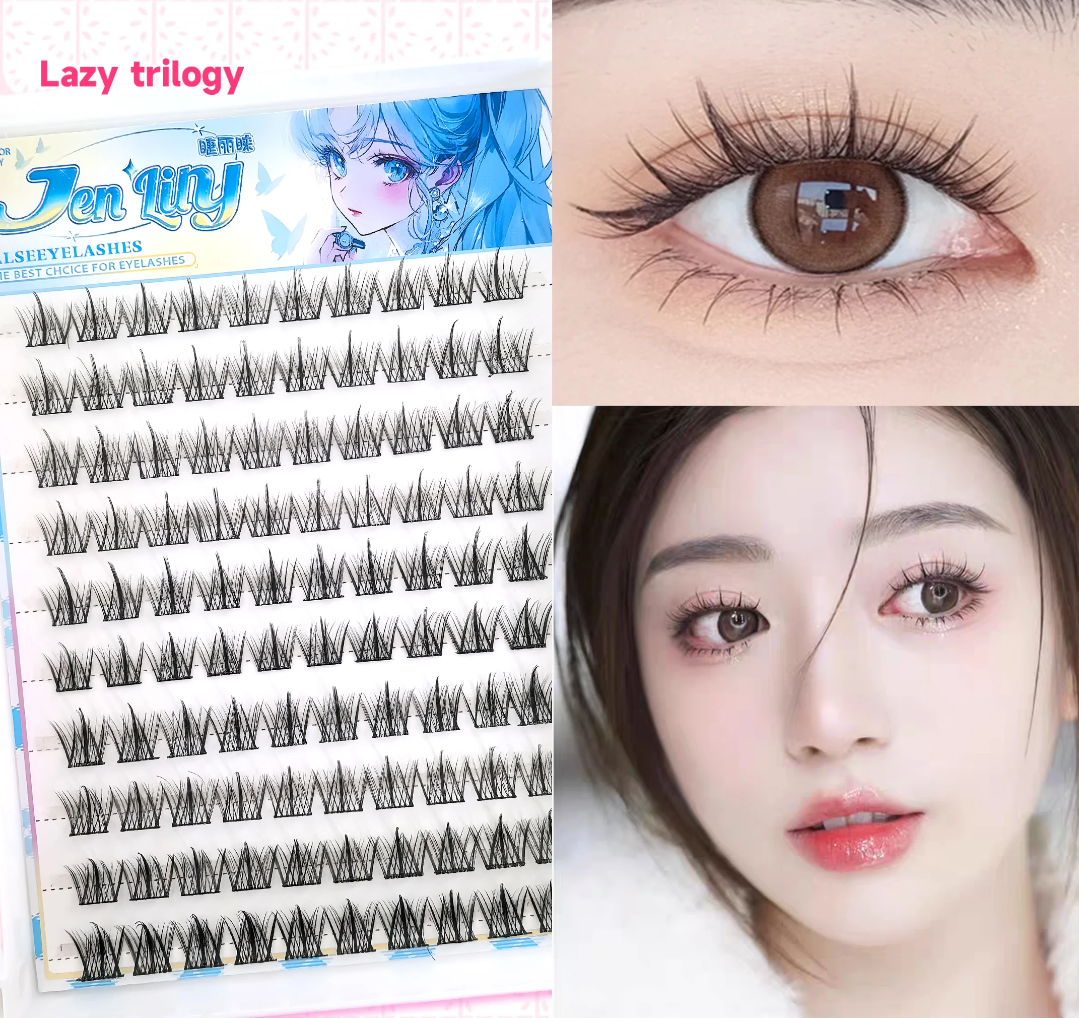 Jen Lily Glue-free False eyelashes: A Lazy Person's Trilogy - Natural and Seamless Beginner's Sunflower Eyelashes