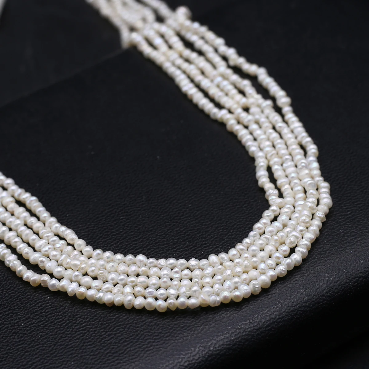 2-2.5mm Natural Freshwater Pearl Beaded Irregular Oval Charm Beads For Jewelry Making Necklace Bracelet Exquisite Gift Long 36cm
