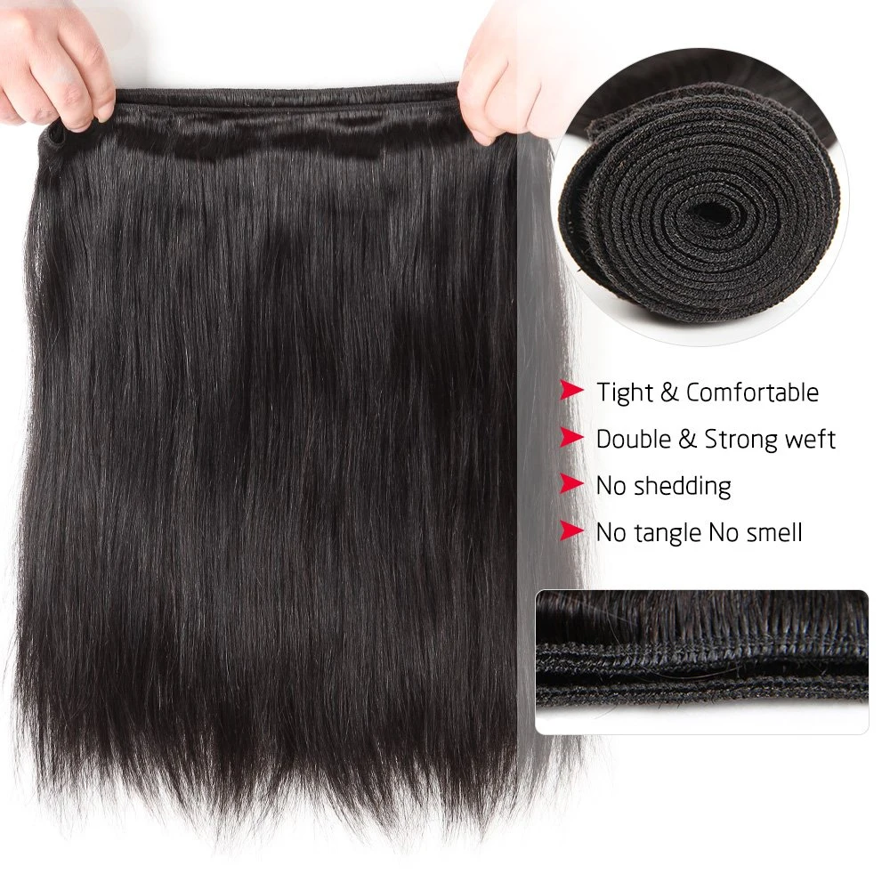 Brazilian Straight Human Hair Bundles Deal 100% Unprocessed Virgin Hair Extensions Promotion Cheap Weave 30 32 Inch Bundles Hair