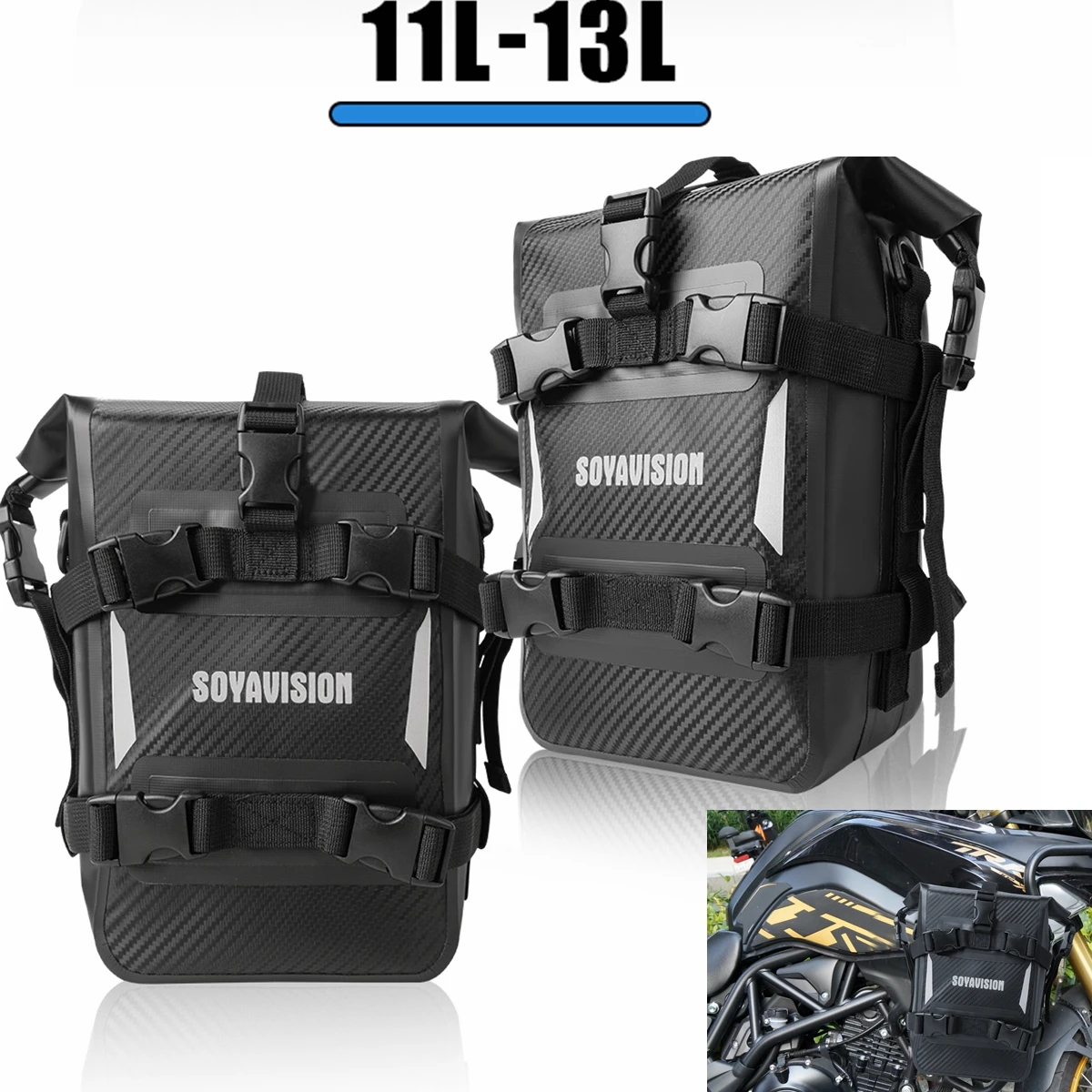 1/2PC Motorrad Stoßstange Tasche Für BMW R1200GS R1250GS ADV Für HONDA NC750X CB500X Wasserdichte Crash Bars Tasche stoßstange Reparatur Werkzeug Tasche