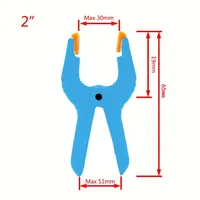 Hot sale Useful Practical Spring Clamps 10pcs Blue Cramps Kit 2 inch Jaw Opening Nylon Grip Plastic Woodworking