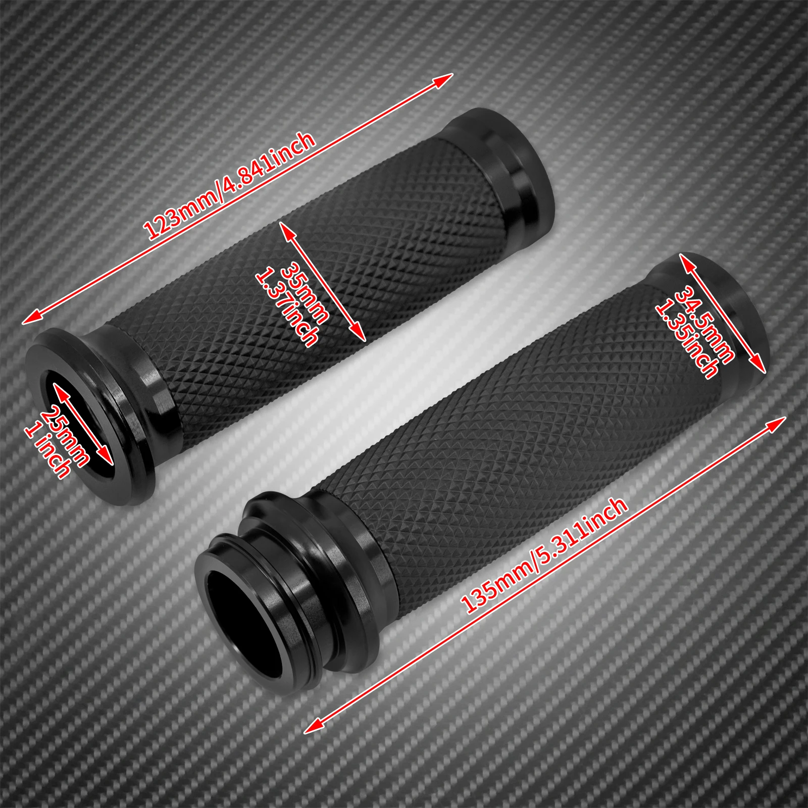 Motorcycle 1\'\' Electronic Hand Grips 25mm Black/Chrome Handlebar For Harley Touring FLHT FLHR FLHX 08-Up Softail 16-Up Trike CVO