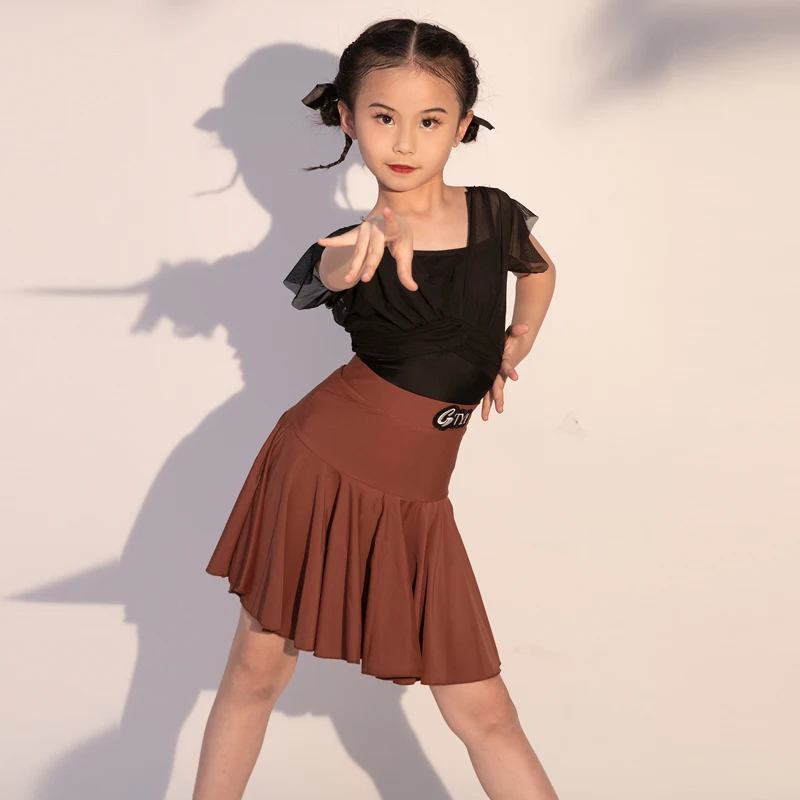 Children's Latin Dance Summer Practice Skirt Set New 2023 Advanced Professional Girls' Performance Clothing