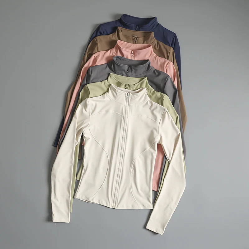 

Sports jacket for women professional quick-drying breathable training cardigan outdoor running bodysuit tight yoga suit long