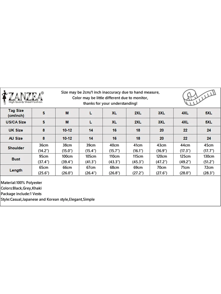 ZANZEA 여성용 캐주얼 슬리브 코트, 라운드넥 조끼, 단추 통근 루즈 포켓 재킷, 우아한 사무실 조끼, 단색