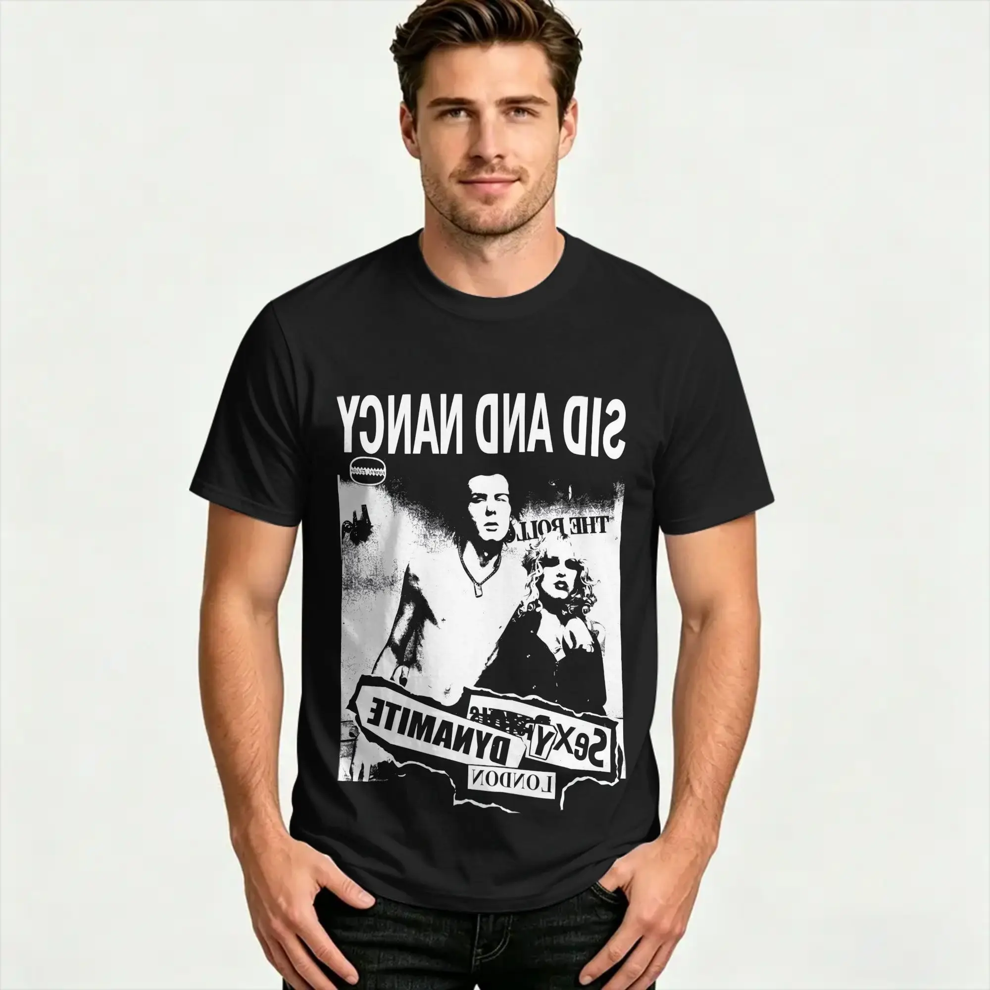 Sid And Nancy Sexy Dynamite London  T-Shirt Summer  Fashion T Shirts Cotton O Neck Tees Short Sleeve Street Style Tops