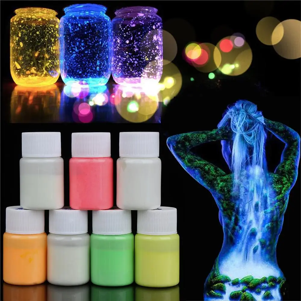 20G Nieuwe Gloed In De Donkere Acryl Lichtgevende Verf Helder Pigment Feestdecoratie Diy Craft Body Art Accessoires