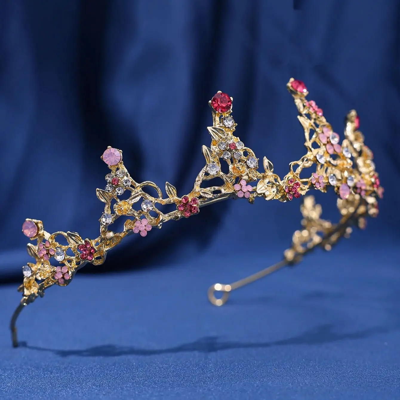 Vintage Women Headband Gold Rhinestone Crystal Flower Crown Tiara Wedding Headband Bridal Hair Jewelry Accessories image 5