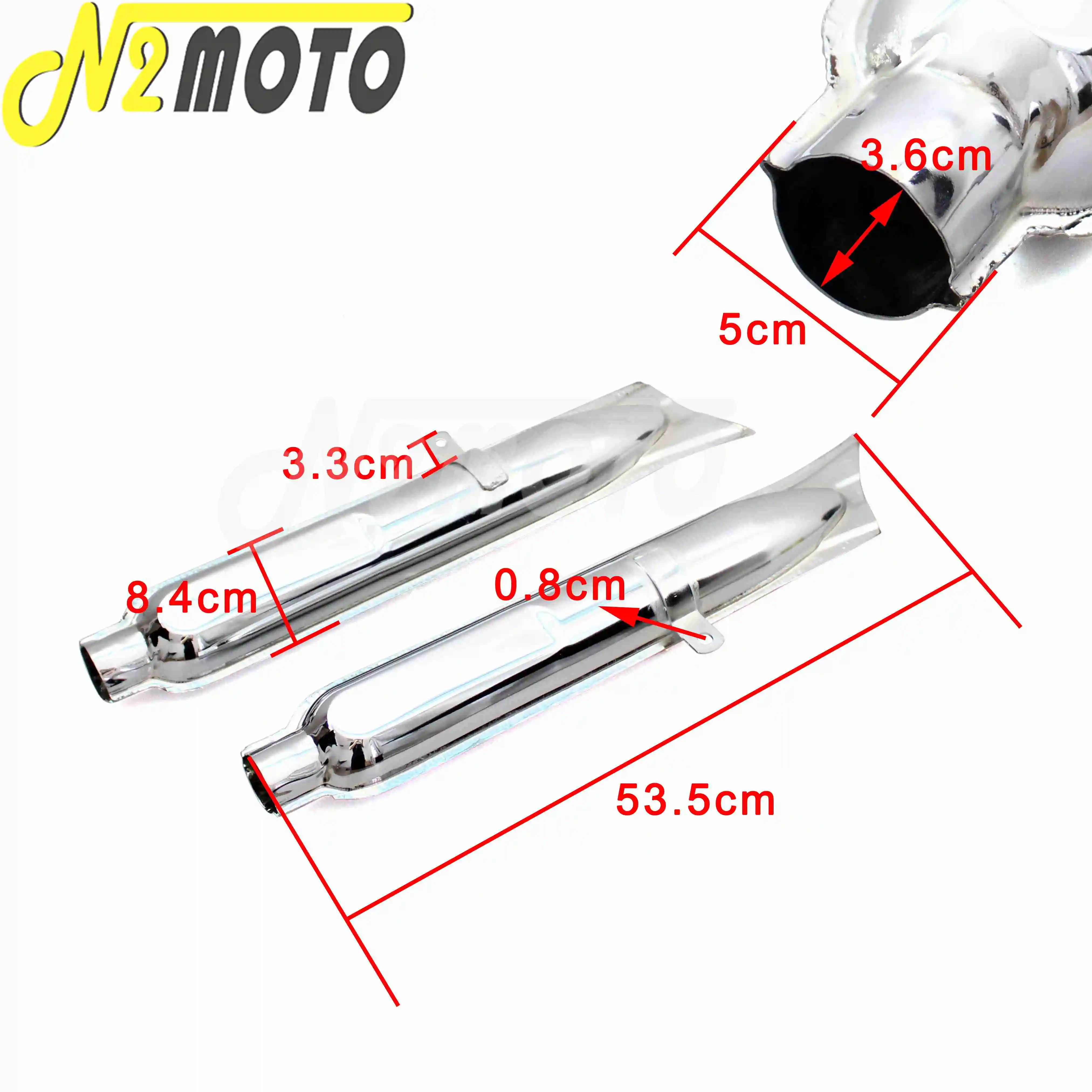 1 Pair Chrome Fishtail Exhaust Muffler 24HP 32HP Engine Part Case for BMW Ural K750 M1 M72 R71 R12 Dnepr MT12