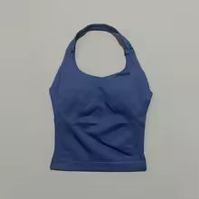 Performance Tank Tops Halters Strappy Seamless Workout Women - Ink Blue