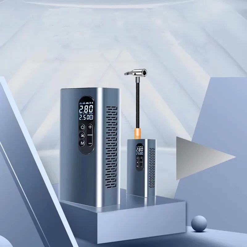 

6000 мАч Автомобильный воздушный насос из алюминиевого сплава Беспроводной портативный воздушный насос для шин Автомобильный 150 фунтов на квадратный дюйм для автомобилей, велосипедов, мотоциклов, шариков - двойного назначения