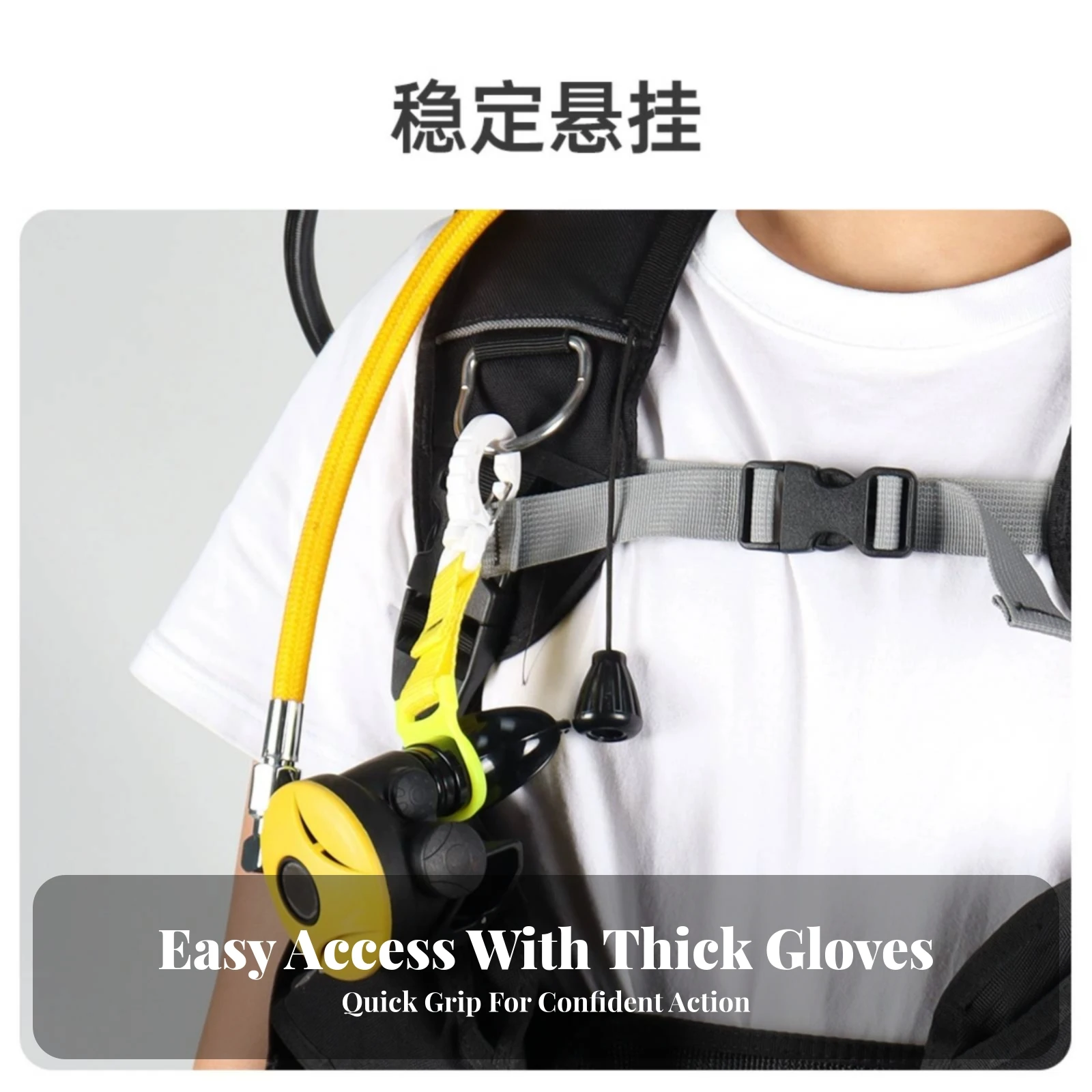 Diving Regulator Hanger Clip Lightweight Scuba Gear Hanger with Snap Hook Regulator Holder with Loop Corrosion-Resistant