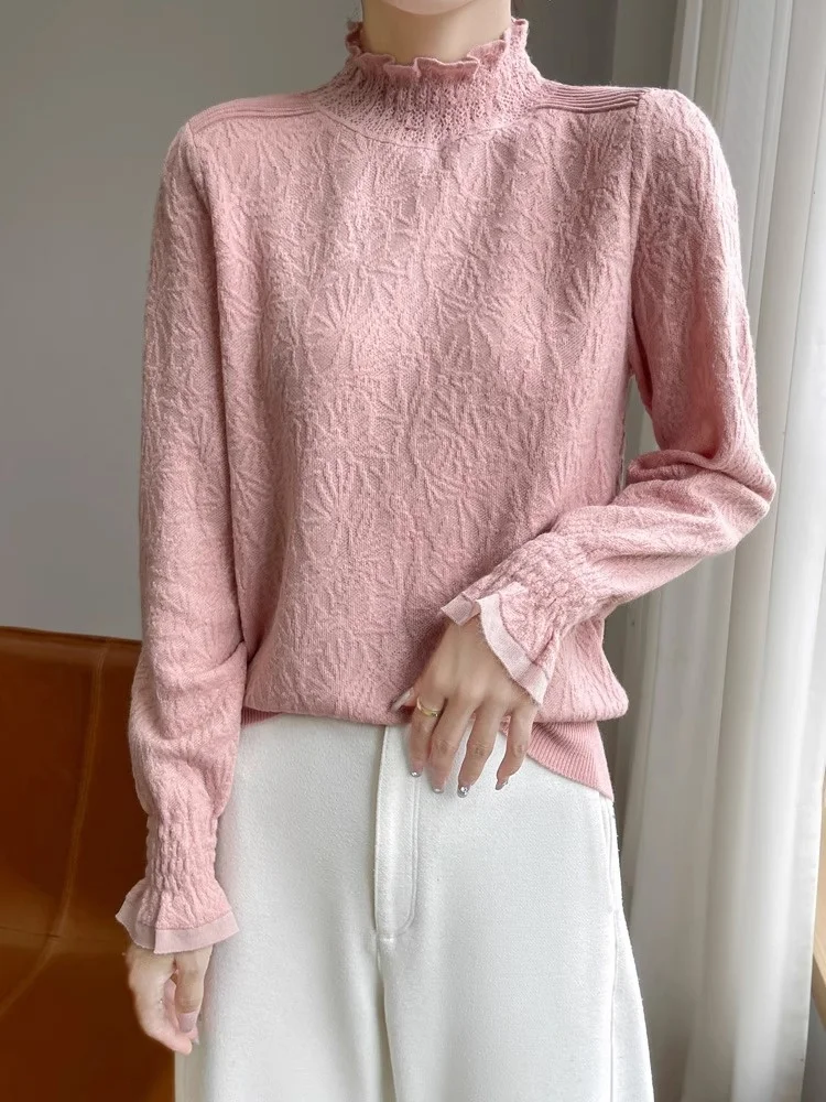 Faionable Strickpullover Damen f High Collar Base irt Oberbekleidung Le Design Warm Thermal Regular Sve Long