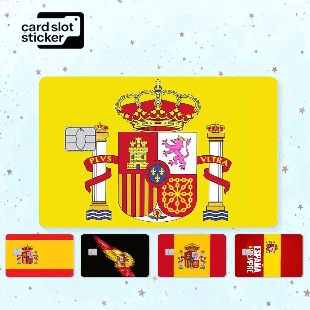 Pegatinas HD de la Bandera de España para Tarjetas de Crédito, Pequeñas, Impermeables, para Tarjetas de Juego, Regalo